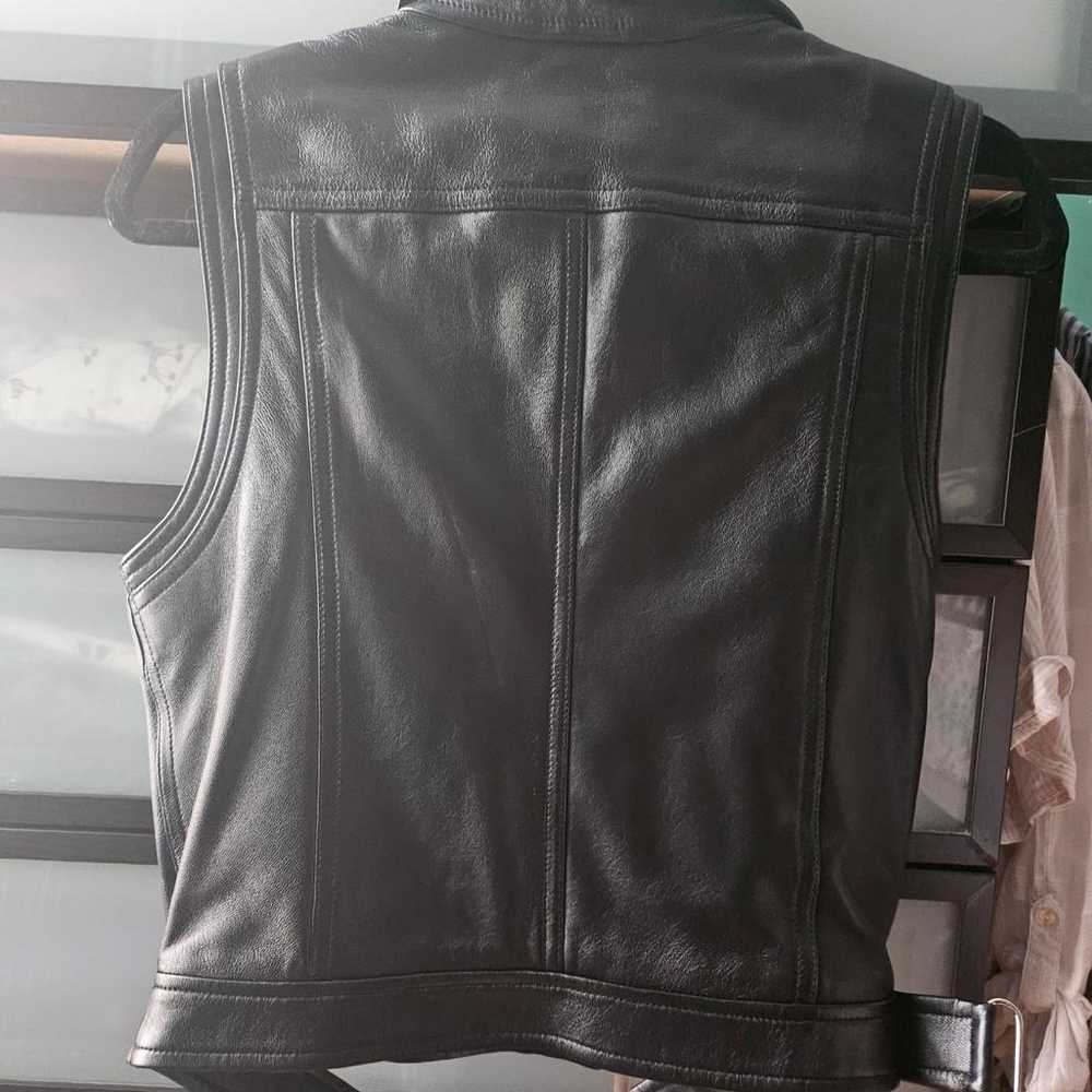 Courrèges Leather biker jacket - image 3