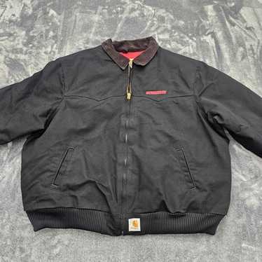 ★Carhartt Santa Fe Jacket M寸★USA J13 BLK Vintage Carhartt Canvas Santa Fe Western Work Jacket Size