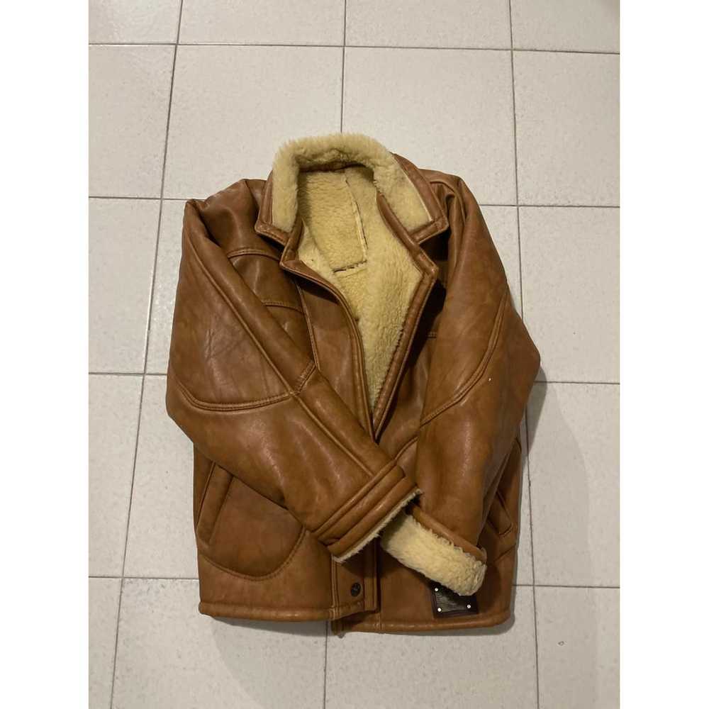 Non Signé / Unsigned Leather peacoat - image 3