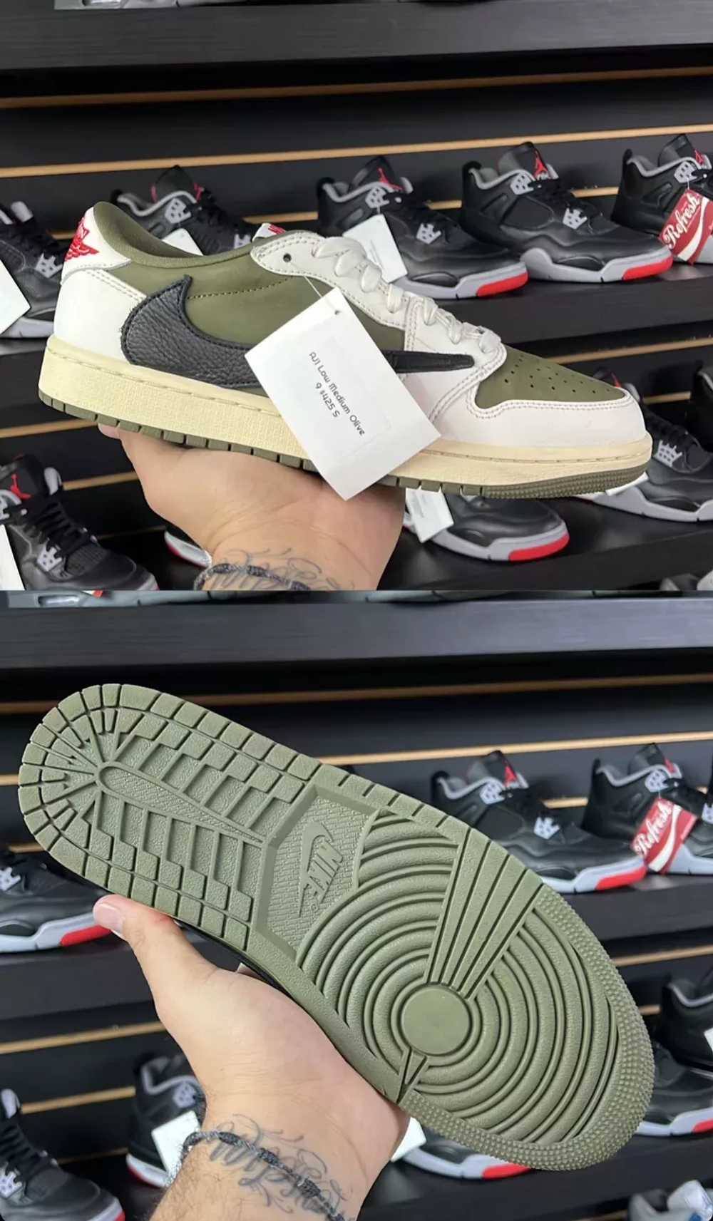 Jordan 1 Low Travis Medium Olive Size 9 - image 1