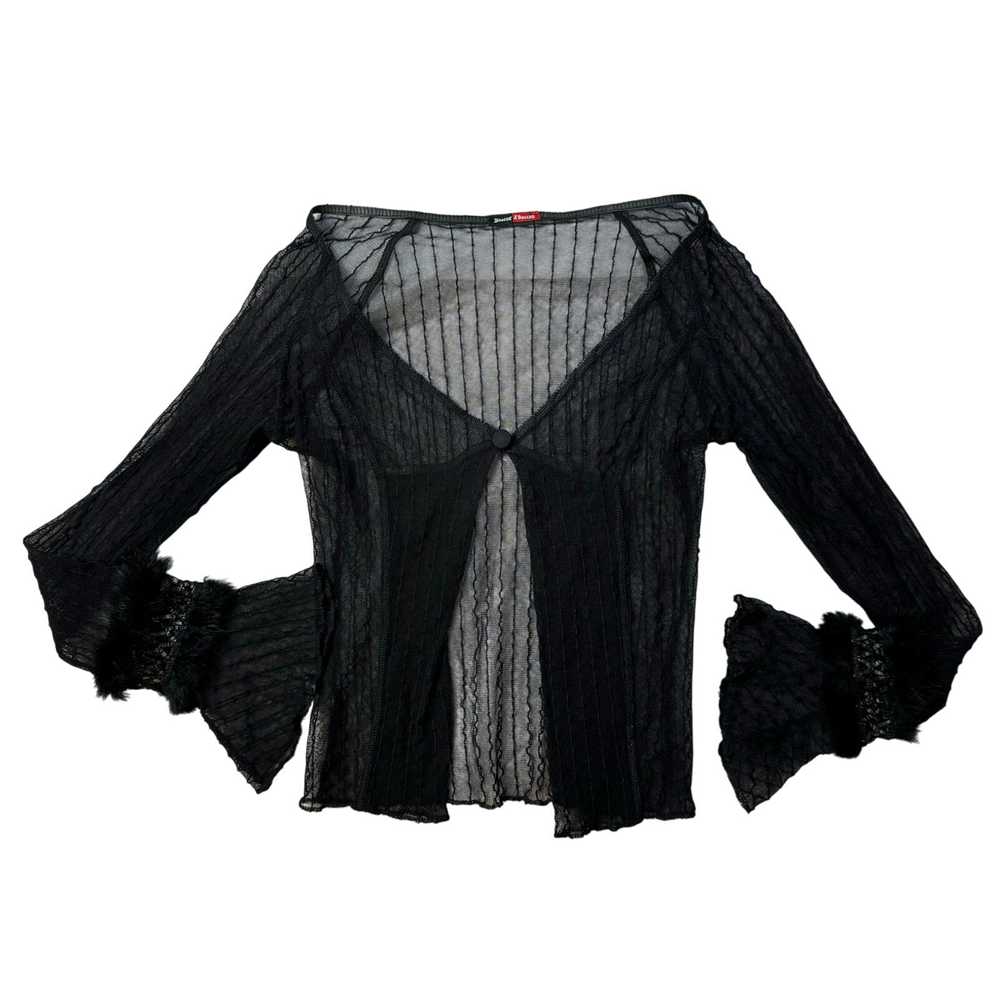 Vintage 00s Black Mesh Cardigan (XS/S) - image 2