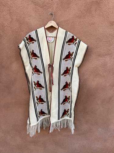 1970's Acrylic Bird Poncho with Fringe - image 1