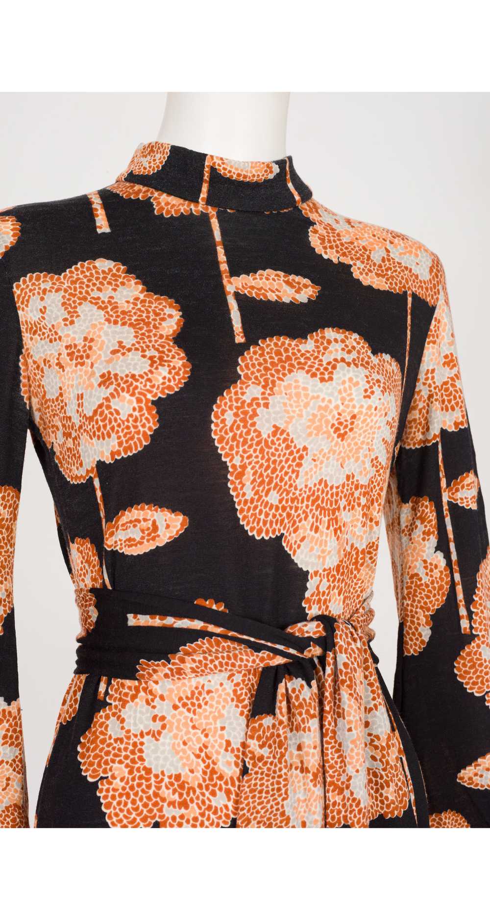 Lily Simon 1970s Abstract Floral Print Jersey Bel… - image 4