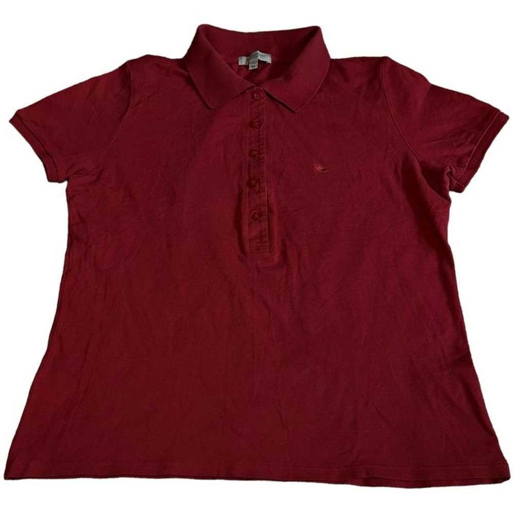 Burberry Burberry Designer Burgundy Polo Shirt - image 1