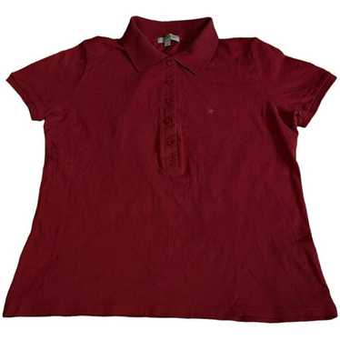 Burberry Burberry Designer Burgundy Polo Shirt - image 1