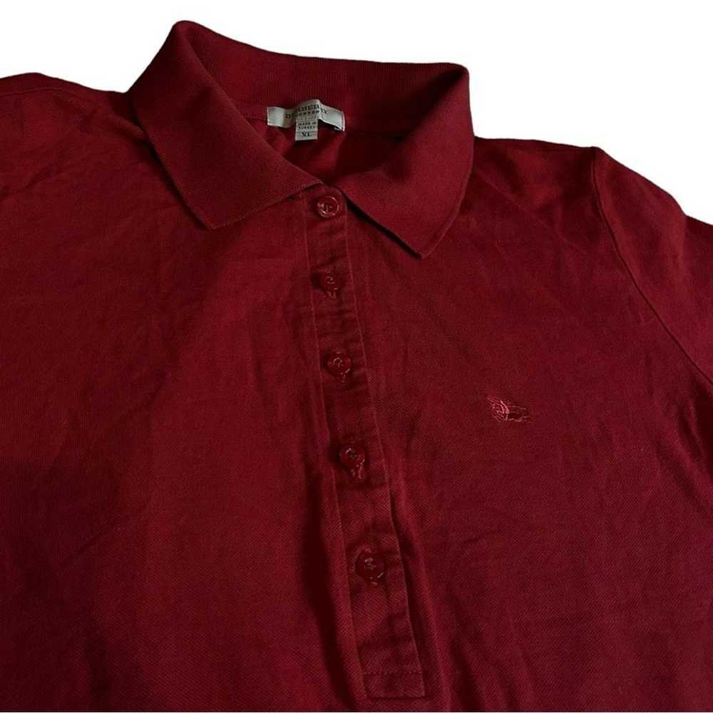 Burberry Burberry Designer Burgundy Polo Shirt - image 4