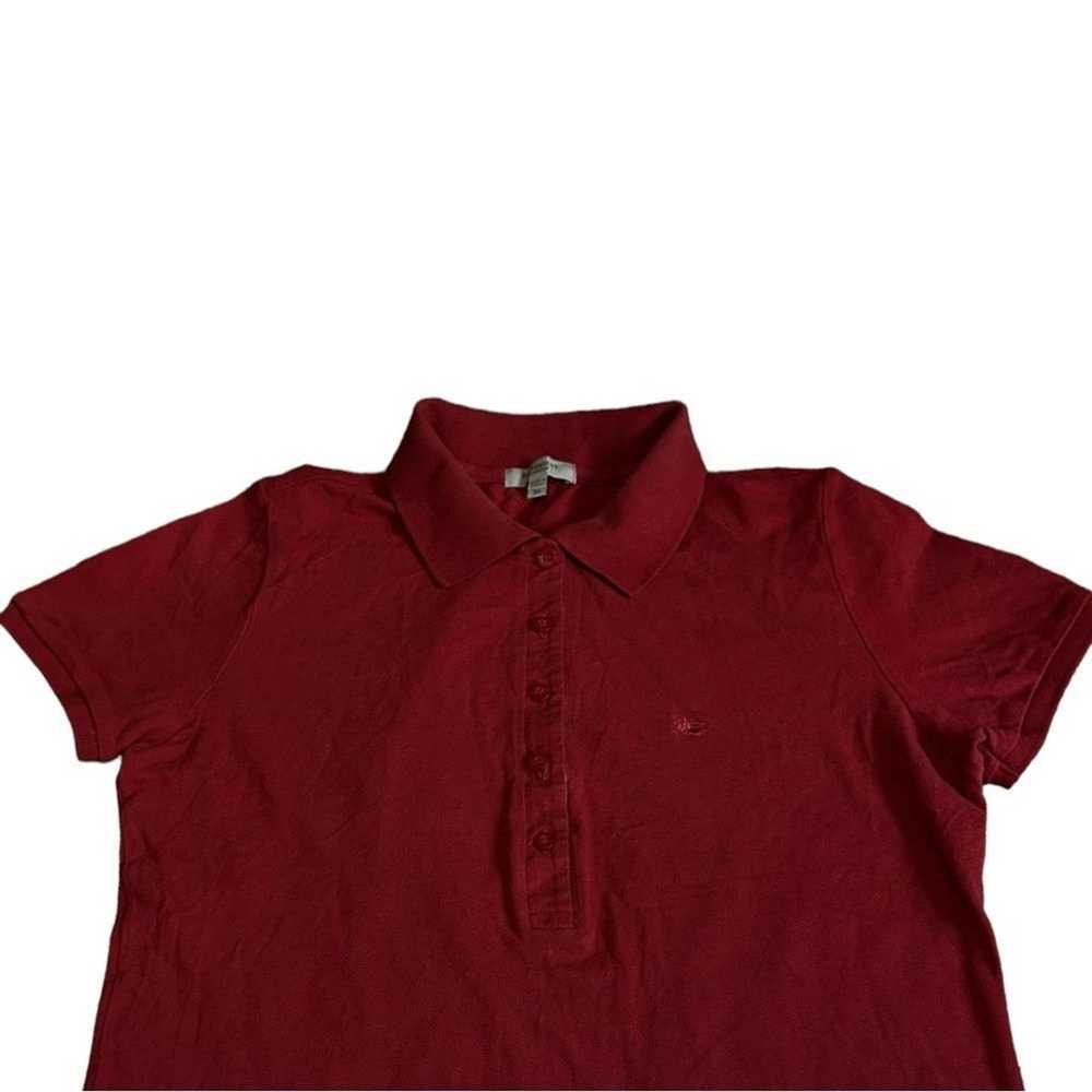 Burberry Burberry Designer Burgundy Polo Shirt - image 5