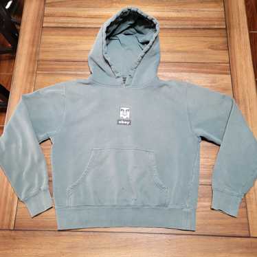 Obey Obey LS Pullover Dark Green Hoodie - Size Sm… - image 1