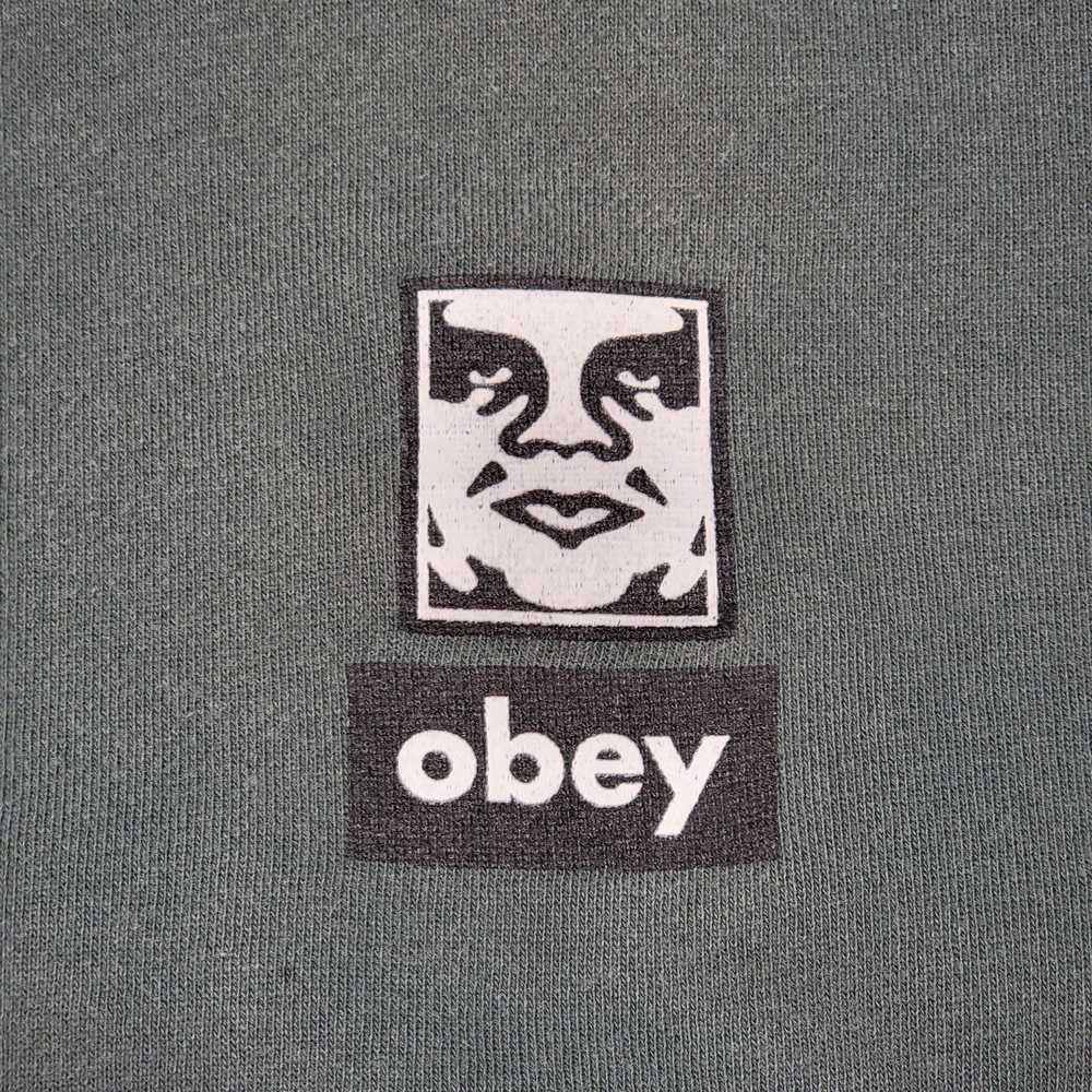 Obey Obey LS Pullover Dark Green Hoodie - Size Sm… - image 3