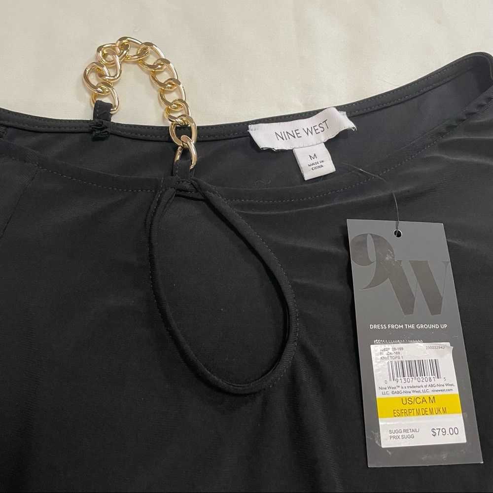 Nine West NWT New Nine West Black Gold Chain Asym… - image 6