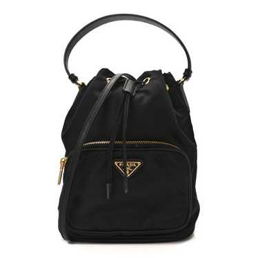 PRADA Nylon Vela Saffiano Mini Bucket Crossbody Ba