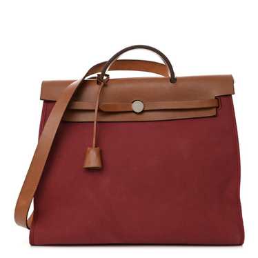 HERMES Vache Hunter Toile Herbag Zip 39 MM Rubis N