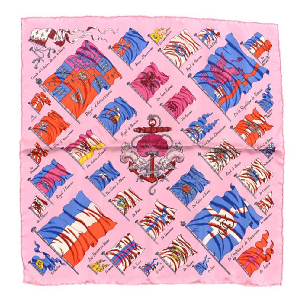 HERMES Silk Pavois Flags Pocket Square Scarf - image 1