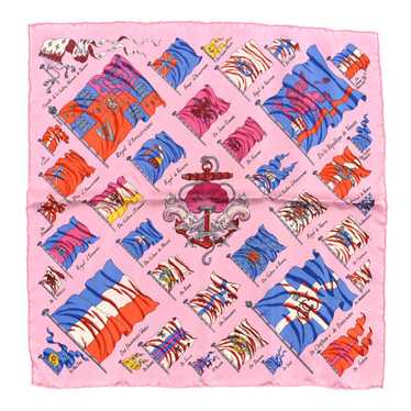 HERMES Silk Pavois Flags Pocket Square Scarf - image 1