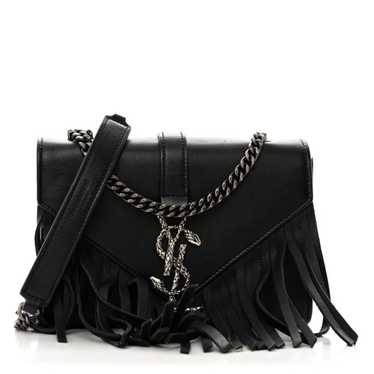 SAINT LAURENT Calfskin Fringe Baby Snake Monogram 