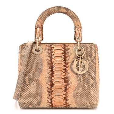 CHRISTIAN DIOR Metallic Snakeskin Medium Lady Dior