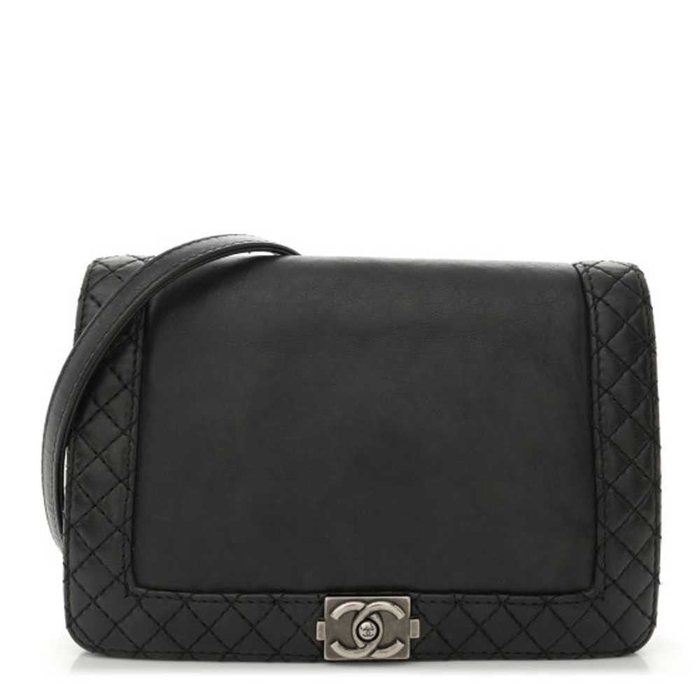 CHANEL Calfskin Small Boy Reverso Flap Black - image 1