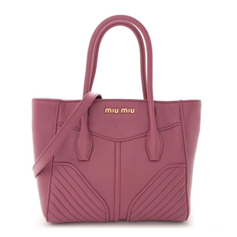 MIU MIU Nappa Matelasse Biker Tote Bruyere - image 1