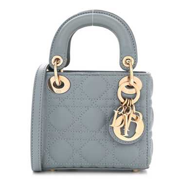 CHRISTIAN DIOR Lambskin Cannage Micro Lady Dior Cl