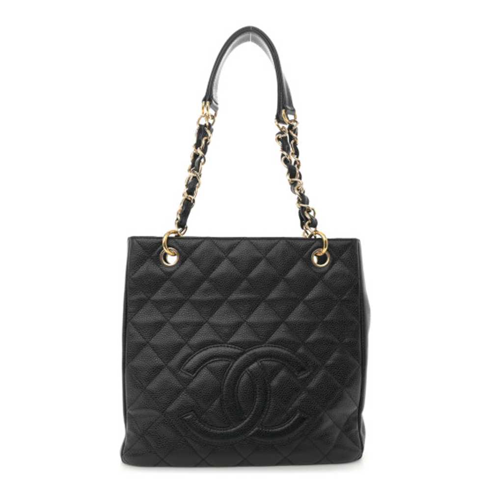 CHANEL Caviar Quilted Petit Shopping Tote PST Bla… - image 1