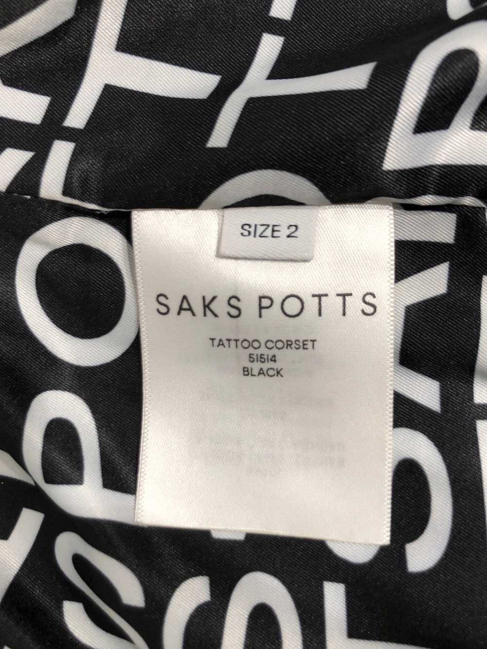 SAKS POTTS/LS Cut & Sew/2/Monogram/Leather/BLK/TA… - image 4