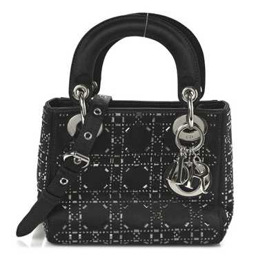 CHRISTIAN DIOR Satin Crystal Cannage Mini Lady Di… - image 1