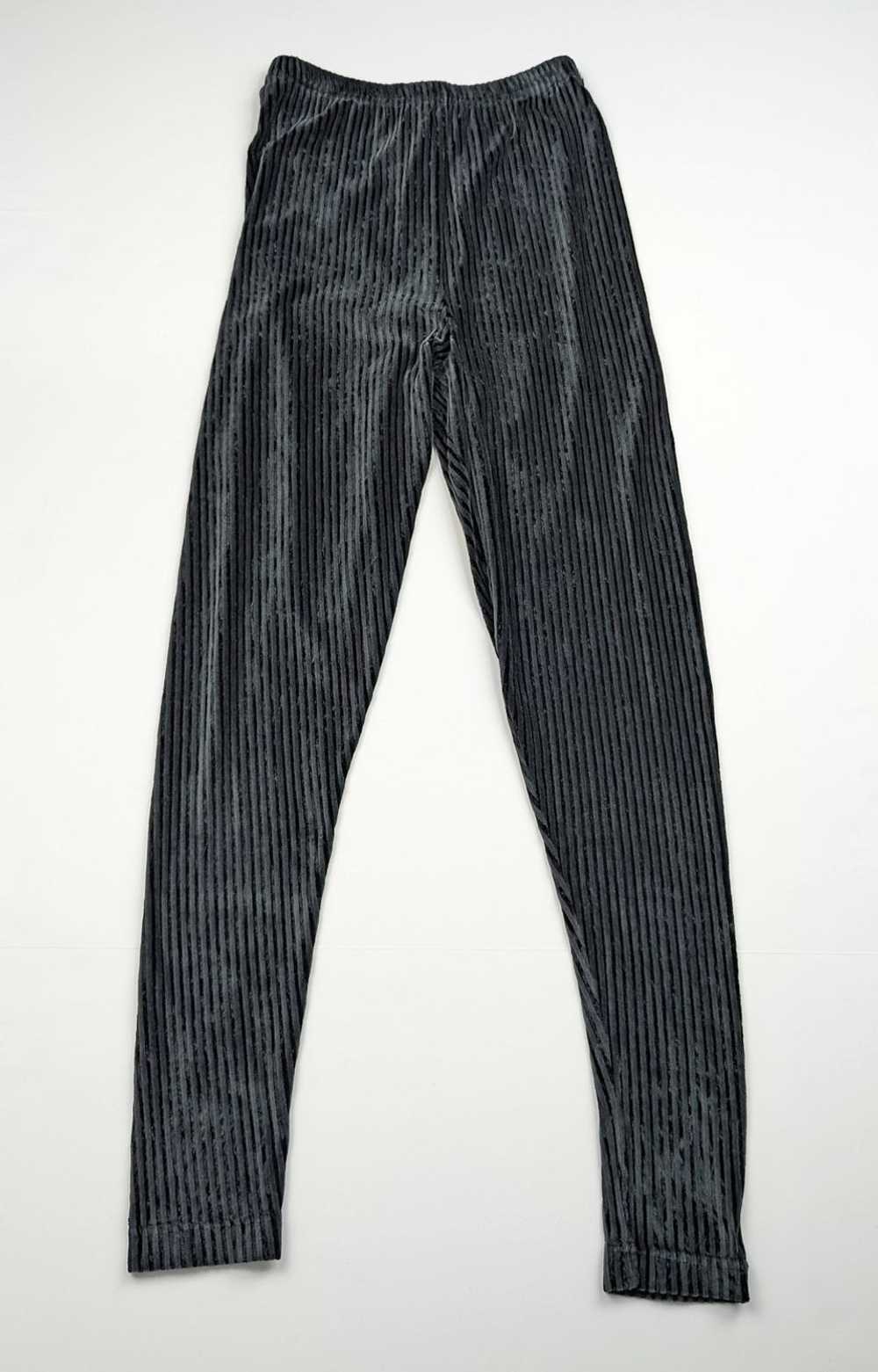 Moda International Gray Black Striped Velour… - image 1