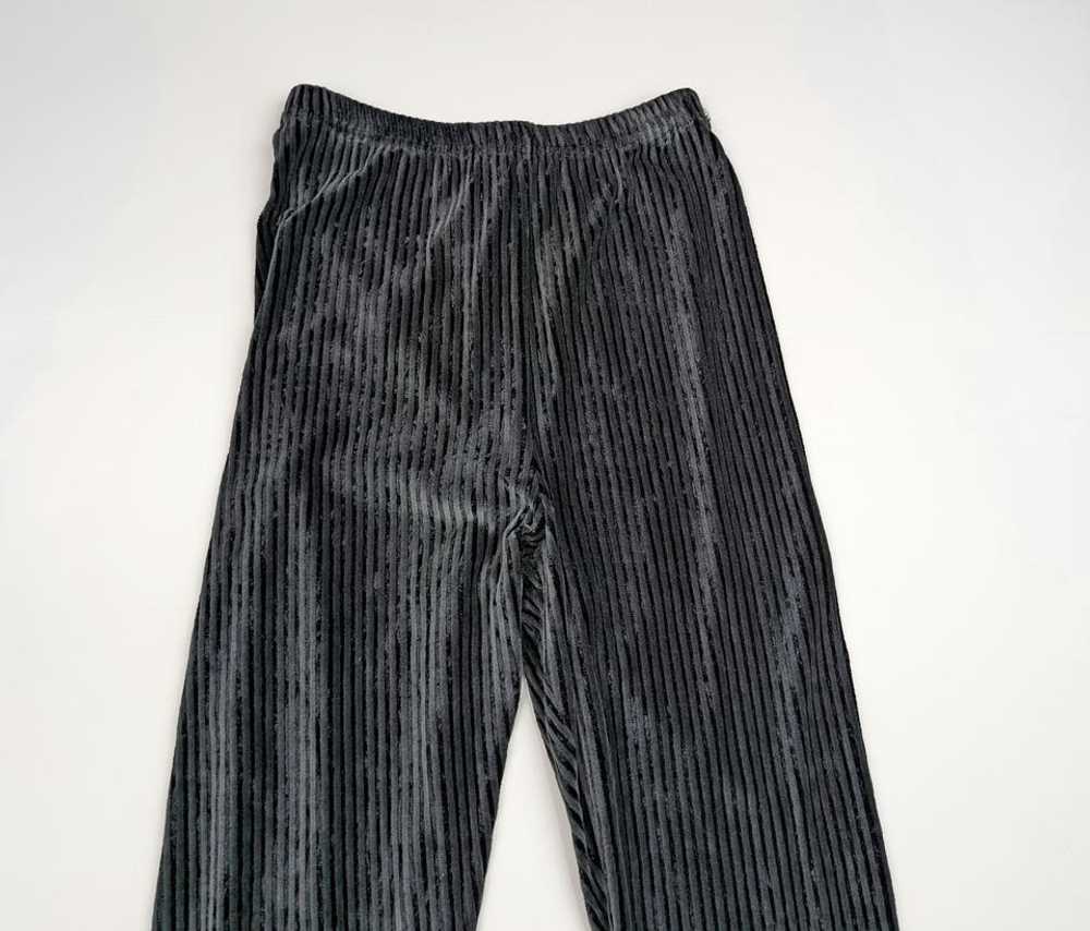 Moda International Gray Black Striped Velour… - image 2