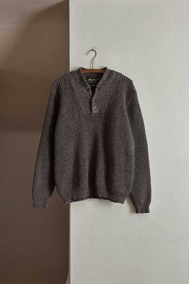 1990's EDDIE BAUER COTTON KNIT HENLEY JUMPER