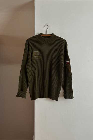 1990's OLIVE RIB KNIT JUMPER