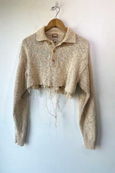 Vintage Banana Republic Cut Hem Cream Sweater Sele