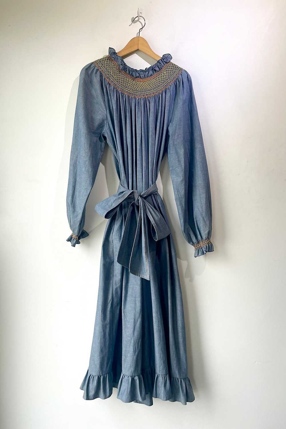 Loretta Caponi Chambray Dress Selected by The Cur… - image 2