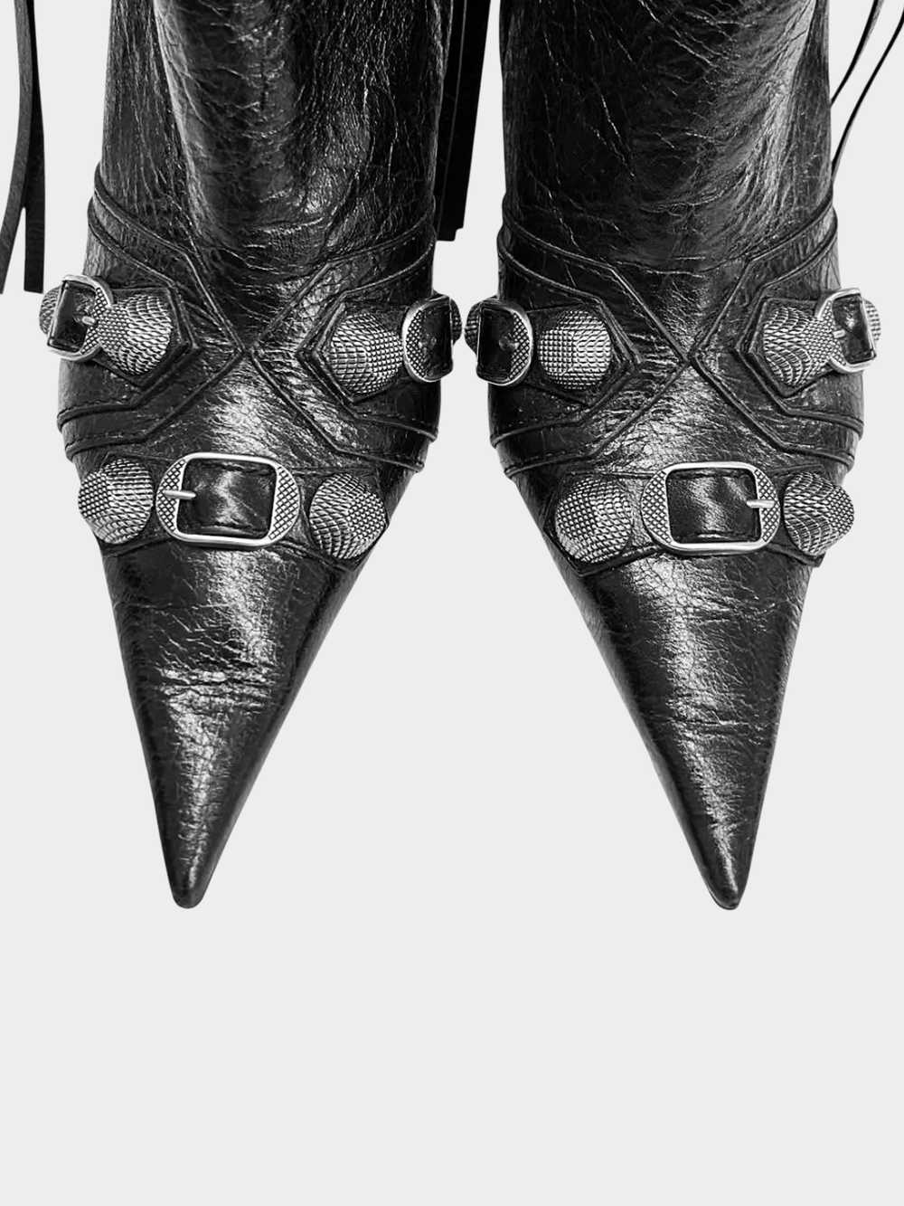 Balenciaga 2024 Black Leather Cagole Bootie - image 5