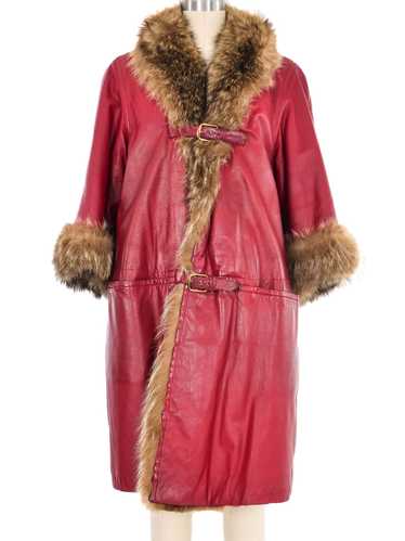 1960s Bonnie Cashin Fur Trimmed Leather Coat