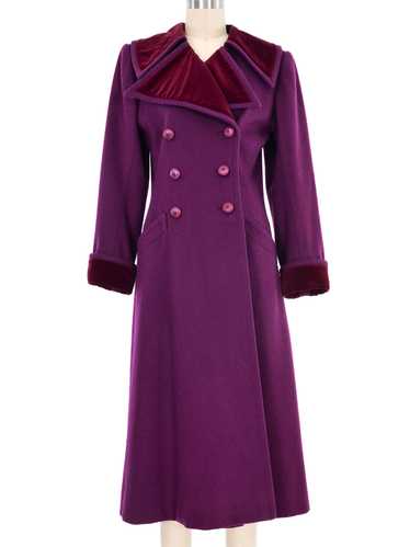 1970s Yves Saint Laurent Magenta Wool Maxi Coat