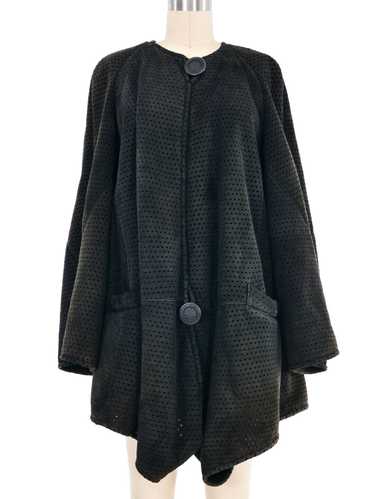 1990s Fendi Perforated Suede Swing Coat