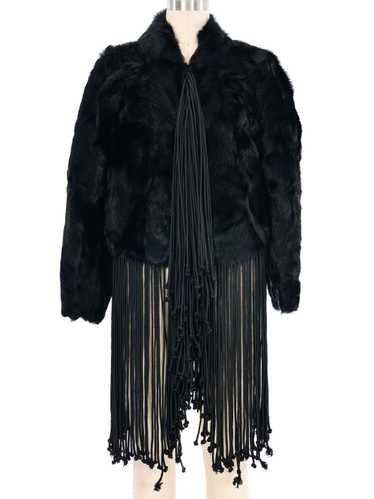 2012 Emporio Armani Rope Fringe Cropped Fur Jacket