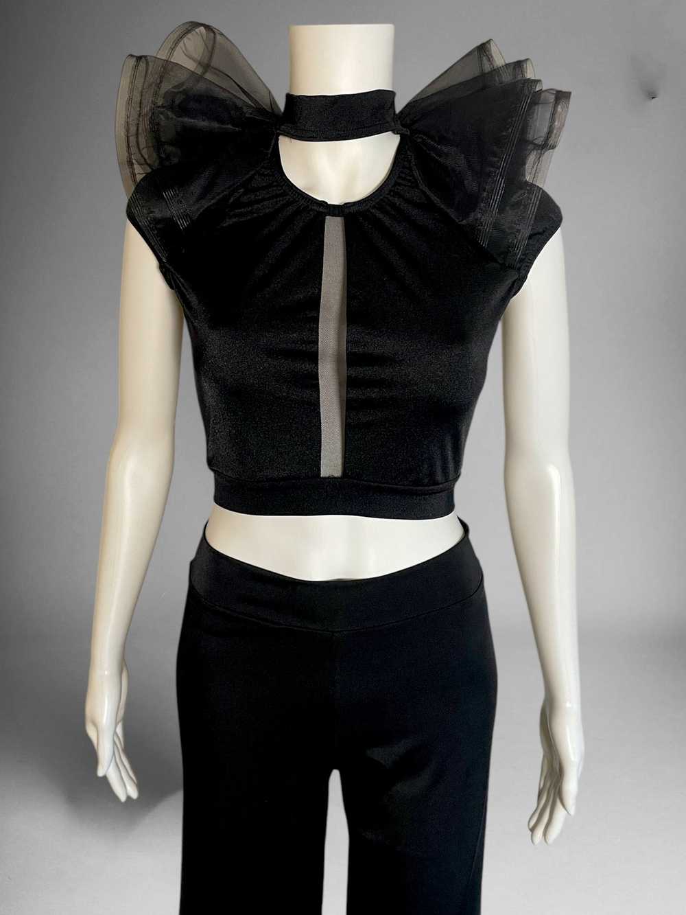 Dance costume - KELLE RUFFLE SHOULDER CROP TOP - image 1