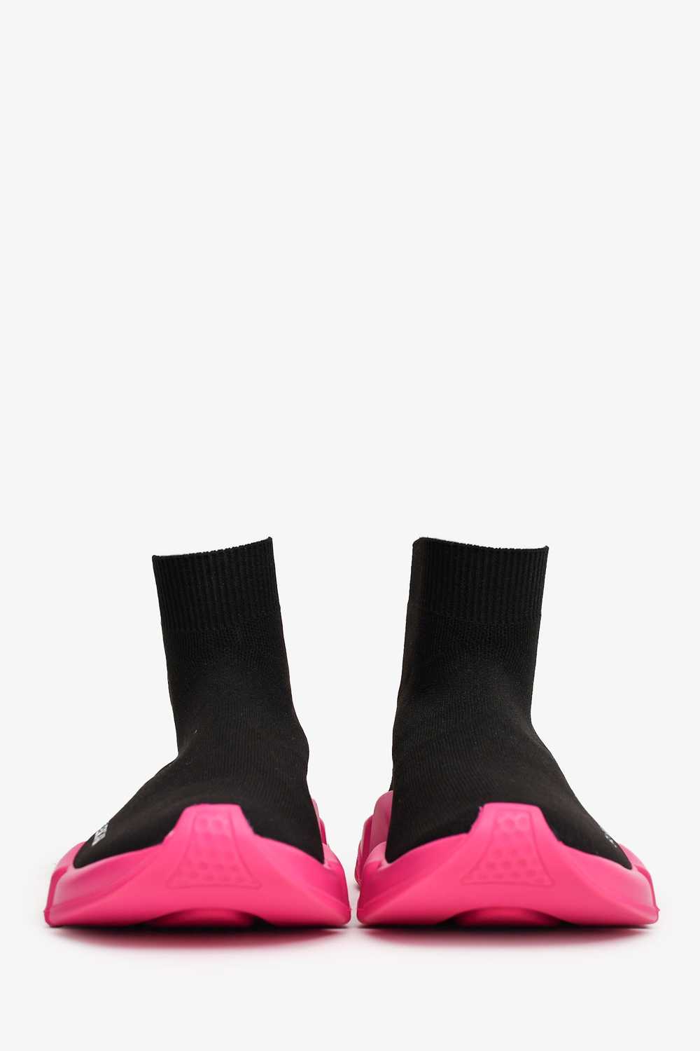 Balenciaga Black/Pink Knit Speed Sneakers Size 38 - image 3