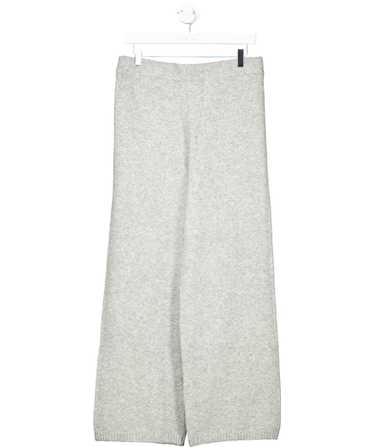 MANGO Grey Fine Rib-knit Trousers UK M