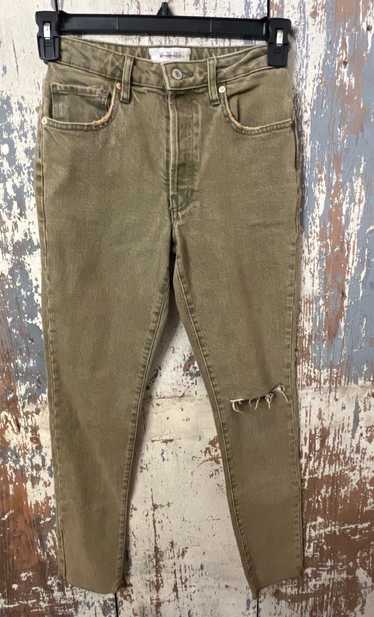 Designer We the Free Green Denim pants jeans size 