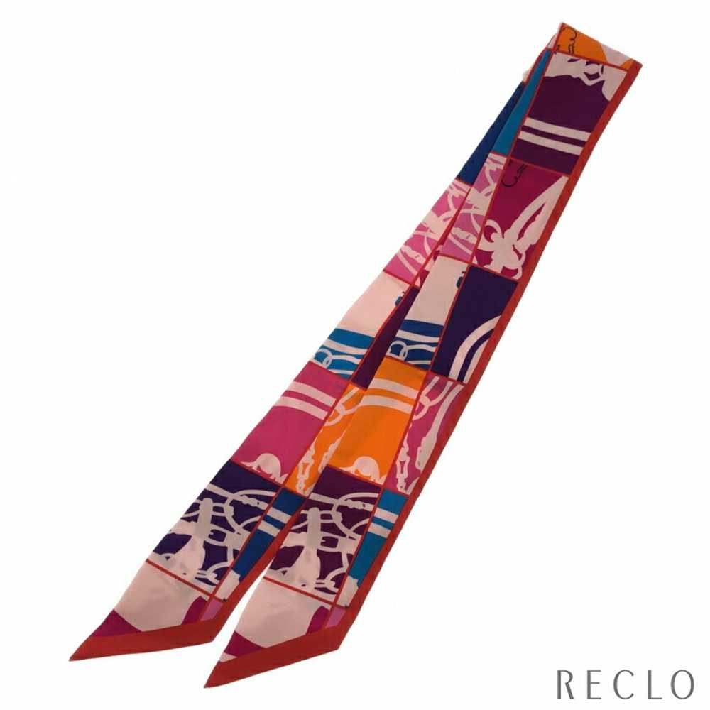 [Japan Used Scarf] Hermes Scarf Silk Red Used - image 1