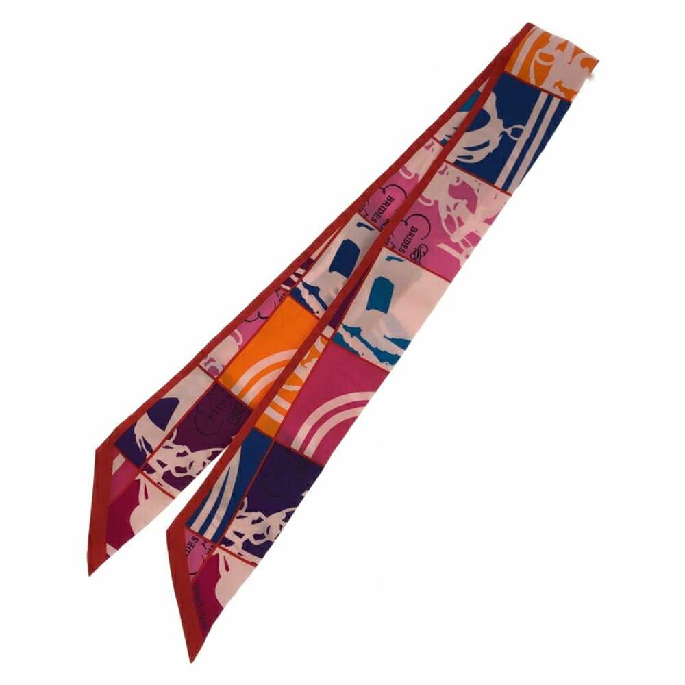 [Japan Used Scarf] Hermes Scarf Silk Red Used - image 2