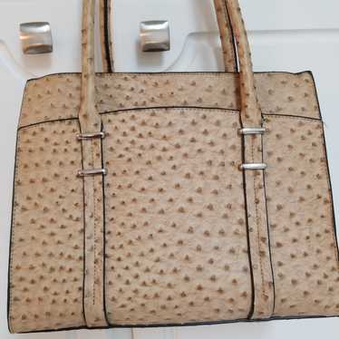 Ostrich faux leather handbag