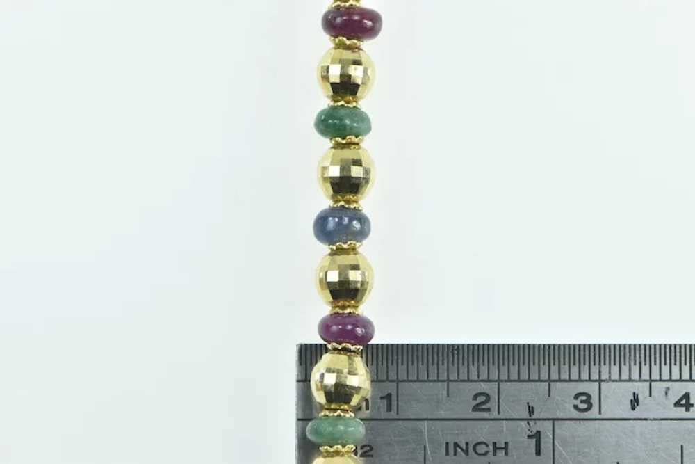 18K Ruby Sapphire Emerald Beaded Italian Designer… - image 4