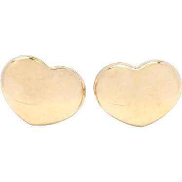 14k Yellow Gold Heart Earrings, Stud Earrings, Da… - image 1