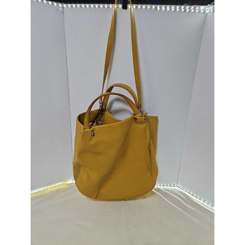 Tano Made In ITALY Yellow Leather Slouchy Hobo Ba… - image 3