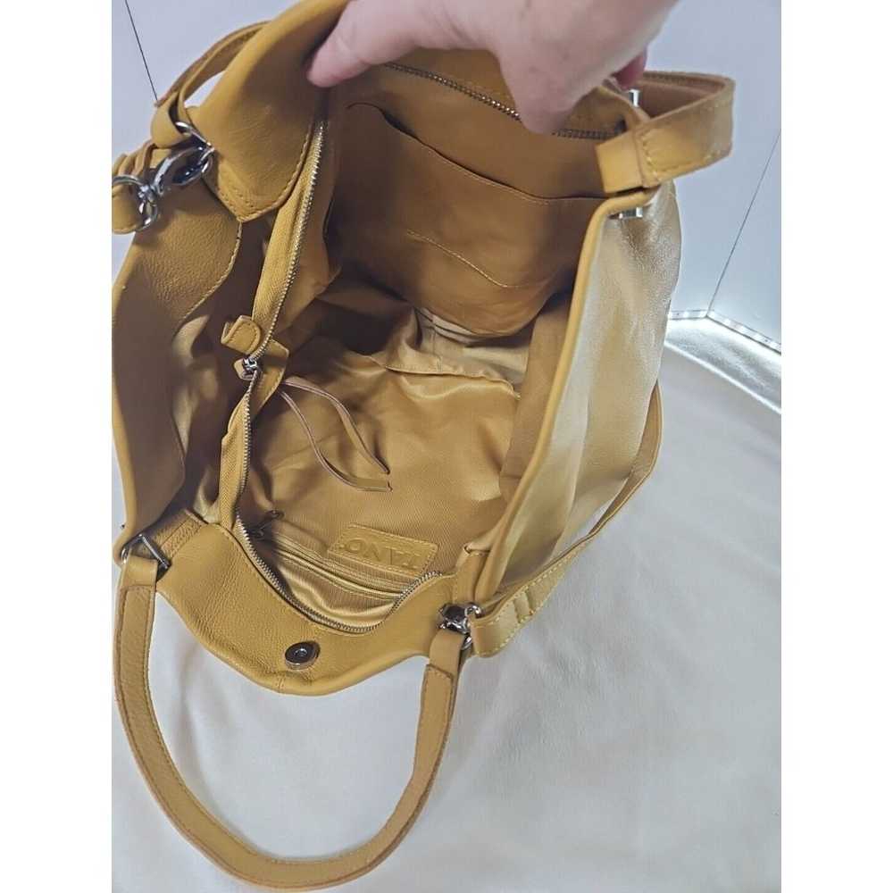 Tano Made In ITALY Yellow Leather Slouchy Hobo Ba… - image 9