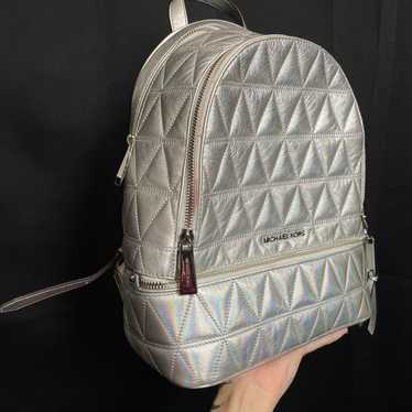 Michael Kors Silver/holo mini backpack - image 1