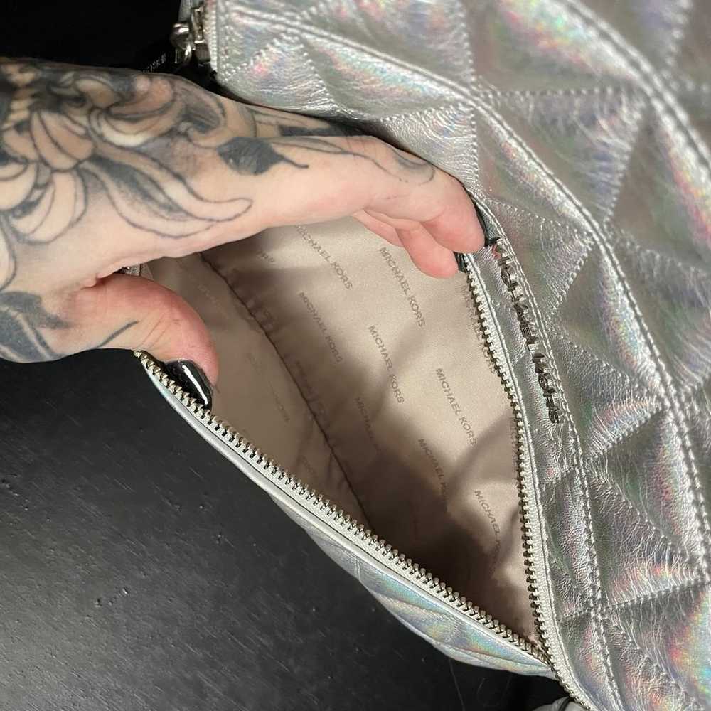 Michael Kors Silver/holo mini backpack - image 4